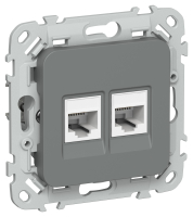 IEK FLITE Роз. 2-я комп. RJ45 кат.5Е UTP РК5е-2-0-ФлМА м/а FI-K22-1-K80 фото