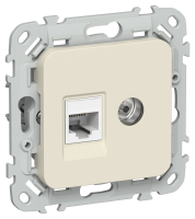IEK FLITE Роз. 2-я RJ45/TV кат.5Е UTP РКТВ5е-2-0-ФлСл сл FI-AK22-1-K86 фото