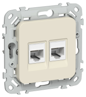 IEK FLITE Роз. 2-я комп. RJ45 кат.5Е UTP РК5е-2-0-ФлСл сл FI-K22-1-K86 фото