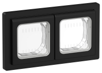 IEK FLITE Рамка 2-мест. IP55 Рпро-2-55-ФлЧ чер. FI-M20-32-55-K02 фото