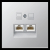 Jasmart FD Алюминий Розетка RJ45 2-ая FD6106PAL фото