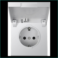 Jasmart FD Алюминий Розетка с/з со шторками с крышкой 16A 250V~ FD5505PAL фото