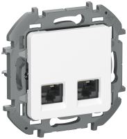IEK INSPIRIA Белый Двойная розетка RJ 45 - категория 6 - UTP. 6738401 фото
