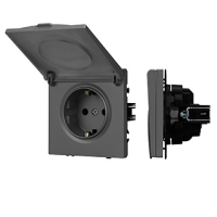 Механизм розетки влагозащищённый SCT-NOBE-MCP-SFPL-GR (230V, 16A) (-) 054283 фото