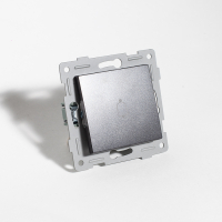 Выключатель самовозвратный звонкового типа, 10А, 220-250V (антрацит) 201126 фото