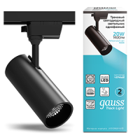 Светильник трековый Gauss Track Light LED цилиндр 20W 1600lm 4000K 220-240V IP20 66*227мм черный 60º LED 1/30 TR062 фото