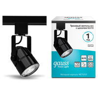 Светильник трековый Gauss Track Light Bulb цилиндр GU10 220V IP20 60*145мм черный однофазный 1/50 TR003 фото