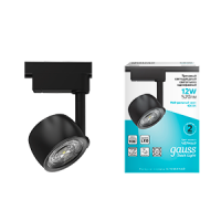 Светильник тр Gauss Track Light LED  цил 12W 520lm 4000K 220V IP20 90*165мм черный с подсветкой 45º LED 1/20 TR053 фото