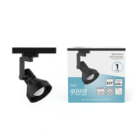 Светильник трековый Gauss Track Light Bulb конус E27 220V IP20 112*230мм черный однофазный 1/20 TR005 фото