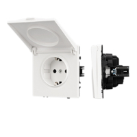 Механизм розетки влагозащищённый SCT-NOBE-MCP-SFPL-WH (230V, 16A) (-) 054280 фото