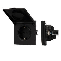Механизм розетки влагозащищённый SCT-NOBE-MCP-SFPL-BK (230V, 16A) (-) 054281 фото