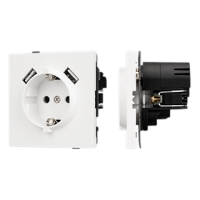 Механизм розетки с USB зарядкой SCT-TENDO-MUAA-SFPL-WH (230V, 16A) (-) 054606 фото