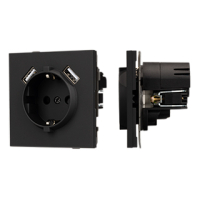Механизм розетки с USB зарядкой SCT-TENDO-MUAA-SFPL-BK (230V, 16A) (-) 054603 фото