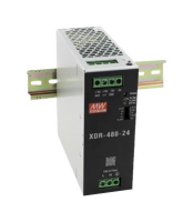 XDR-480-24 Преобразователь AC-DC на DIN-рейку 480Вт, выход 24В/20A (40А/5сек, 120А/15мс), рег. вых 24…29В, AUX +5В, вход 85…305В AC, 47…63Гц /80…431В DC, КПД 95.5%, изоляция 4000В AC, 48х125,2х125мм,  pe1121243 фото