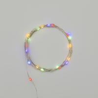 NEON-NIGHT Гирлянда «Роса» с крупными каплями 2 м, 20 LED, цвет свечения мультиколор, 2хCR2032 в комплекте, тонкий батарейный блок 302-009 фото