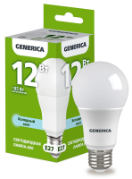 IEK GENERICA Лампа LED A60 груша 12Вт 230В 6500К E27 LL-A60-12-230-65-E27-G фото