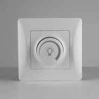 Светорегулятор поворотный (диммер) для светодиодных ламп, 125-250V, 200W (белый) 201151 фото
