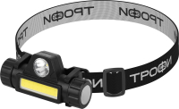 Фонарь налобный светодиодный Трофи GA-101 аккумуляторный 3 Вт COB + 3 Вт LED 2 режима магнит Б0069568 фото