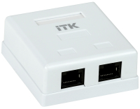 IEK ITK Настенная инф. розетка RJ45, кат.5Е UTP, 2-порта CS2-1C5EU-22 фото
