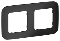 IEK FLITE Рамка 2-мест. РУ-2-А-ФлЧ чер. FI-M22-31-20-K02 фото
