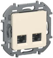 IEK INSPIRIA Слоновая кость Двойная розетка RJ 45 - категория 6 - UTP. 6738411 фото
