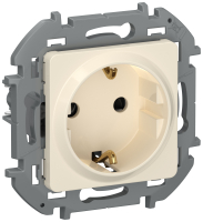 IEK INSPIRIA Слоновая кость Розетка 2К+З со шторками - немецкий стандарт - 16 А - 250 В. 6737311 фото