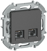 IEK INSPIRIA Антрацит Двойная розетка RJ 45 - категория 6 - UTP. 6738431 фото
