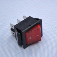 IRS-202-1A7-R/B Переключатель ON-ON с подсветкой 15A 250VAC плоская кнопка красная Jietong pe124930 фото