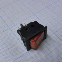 IRS-201-3A3-R/B Переключатель ON-OFF с подсветкой 15A 250VAC 10000 циклов плоская кнопка красная Jietong pe124967 фото