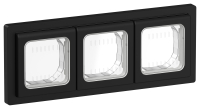 IEK FLITE Рамка 3-мест. IP55 Рпро-3-55-ФлЧ чер. FI-M30-32-55-K02 фото