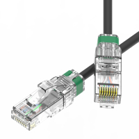 Патч-корд неэкранированный SLIM CAT6A U/UTP 4х2, 28 AWG, LSZH, чёрный, 0,5м RN6AUU4505BK-28 фото