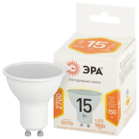 ЭРА Лампа светодиодная STD LED MR16-15W-827-GU10 GU10 15 Вт софит теплый белый свет Б0066825 фото
