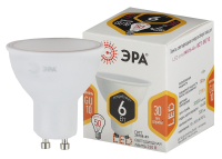 ЭРА Лампа светодиодная STD LED MR16-6W-827-GU10 6Вт софит теплый белый свет GU10 Б0020543 фото