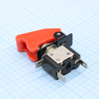 ASW-07D/R+SAC-01 Тумблер ON-OFF без подсветки 25A 12VDC с красной крышечкой Jietong pe1121338 фото