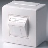 DKC Коробка в сборе с 1 розеткой RJ45, кат.5е (телефон / компьютер), белая 1722087136 фото