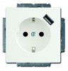 ABB BJE Блок розетки SCHUKO с з.шт. с зар. устр-вом USB, безвинт. клеммы, 16А, 700мА, белый 2CKA002011A6179 фото