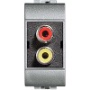 BTicino Livinglight алюминий Разъём RCA под 2 штеккера тюльпан, 1 мод NT4269R фото