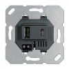 JUNG USB-зарядное устройство, USB тип А + USB тип С, выходной ток 3000 mA черный универсальные встраиваемые механизмы USB15CASW фото