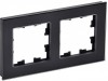 IEK Brite Decor чёрный глянец стекло рамка 2 места BR-M22-G-K02 фото