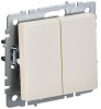 IEK Brite Base бежевый выключатель 2-клавишный 10А BR-V20-0-10-K10 фото