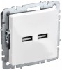 IEK Brite Base белый розетка USB A+A 3,1А BR-U21-D31-K01 фото