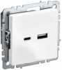 IEK Brite Base белый розетка USB A+C 18Вт BR-U22-018-K01 фото