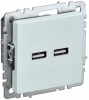 IEK Brite Base жемчуг розетка USB A+A 3,1А BR-U21-D31-K36 фото
