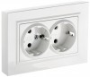 IEK Brite белый розетка 2-я с заземлением и шторками, 16А в сборе BR-R24-16-K01-F-PRO фото