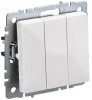 IEK Brite Base белый выключатель 3-клавишный 10А BR-V30-0-10-K01-PRO фото