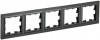 IEK Brite Base чёрный рамка 5-местная BR-M52-K02 фото