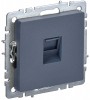 IEK Brite Base маренго розетка компьютерная RJ45 кат.6 BR-K10-2-K35 фото