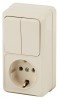 Intro 2-706-02 Блок розетка + выкл. двойной верт. 10(16)А-250В, IP20, ОУ, Quadro, сл.кость (6/120/1440) Б0053893 фото