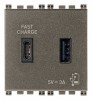 Vimar Зарядное устройство с разъемом USB A+C 5V 3A, 2мод., Metal 19295.AC.M фото
