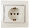 Intro Розетка Plano 1-202-02 с заземлением 2P+E Schuko, 16А-250В, IP20, СУ, слоновая кость Б0053876 фото